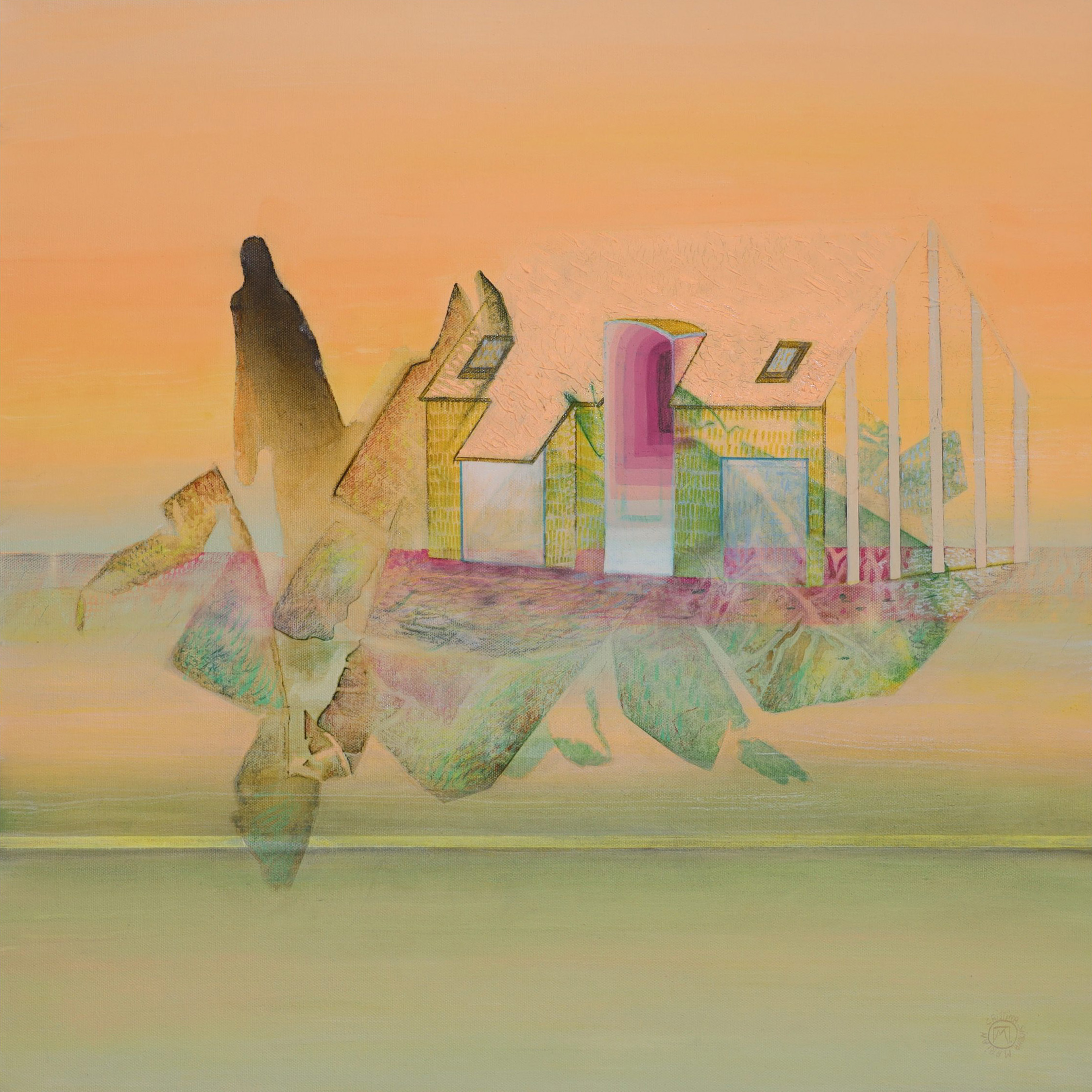 Her Poem — Mixed media on canvas, 24 by 24 inches, 2022