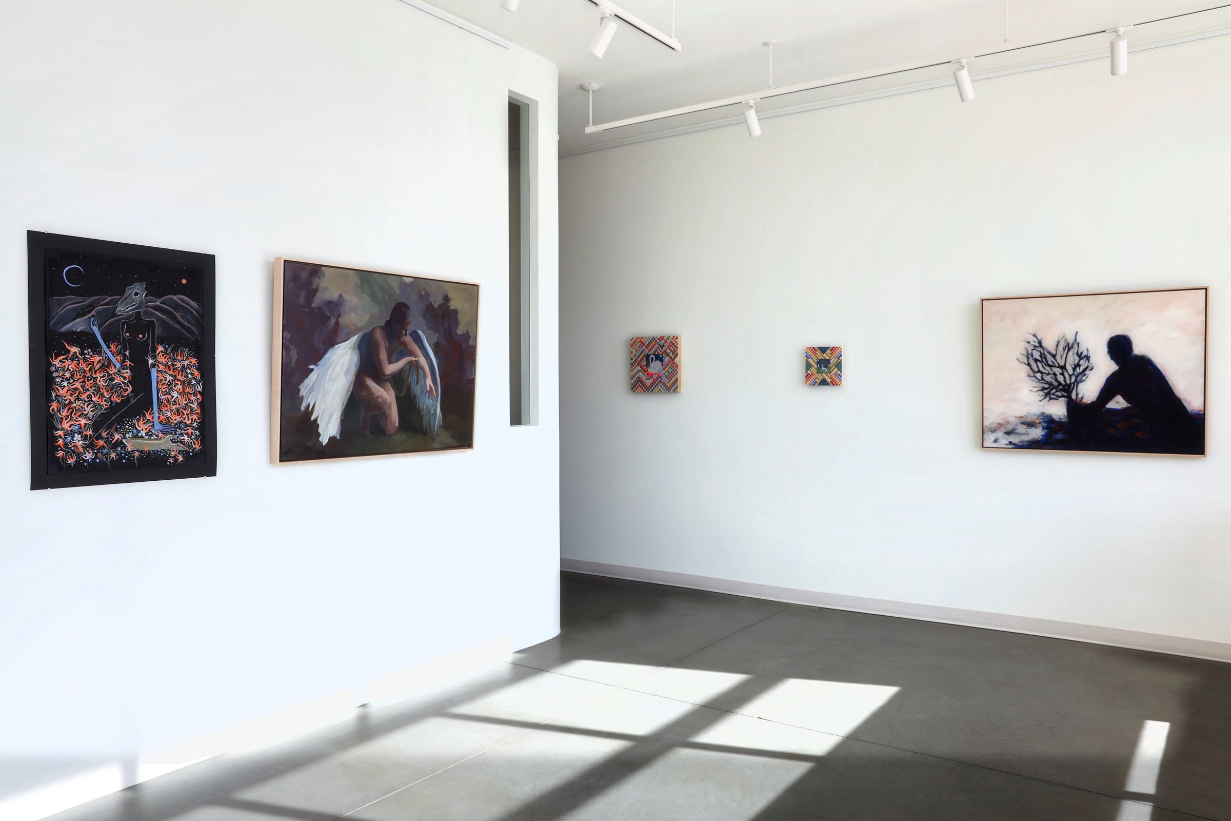 Installation view of Flowers in Hell at Echo Arts, Bozeman